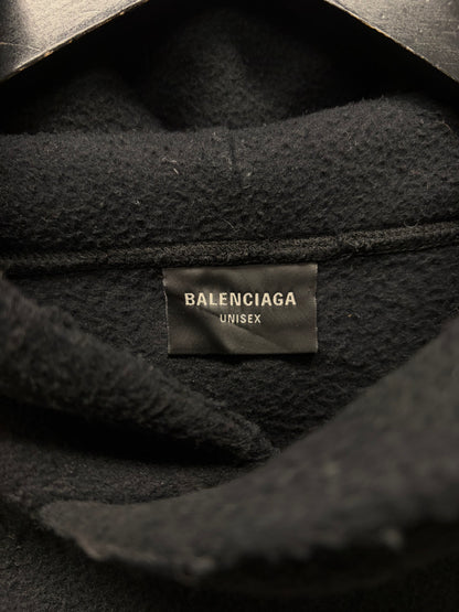 AW2023 Balenciaga ‘Paris Moon/Heavy Metal’ Black Fleece Pullover Hoodie
