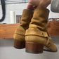 Saint Laurent ‘Wyatt’ Brown Suede Harness Boots
