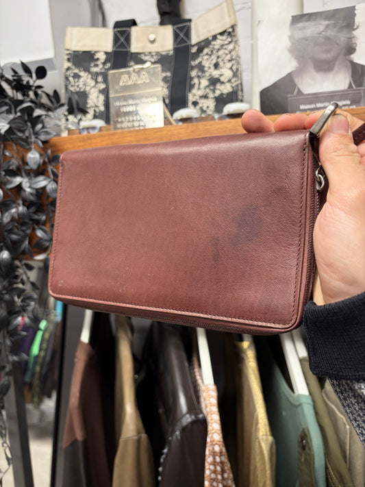 AW2014 Rick Owens ‘Moody’ Aged Brown Leather Long Wallet
