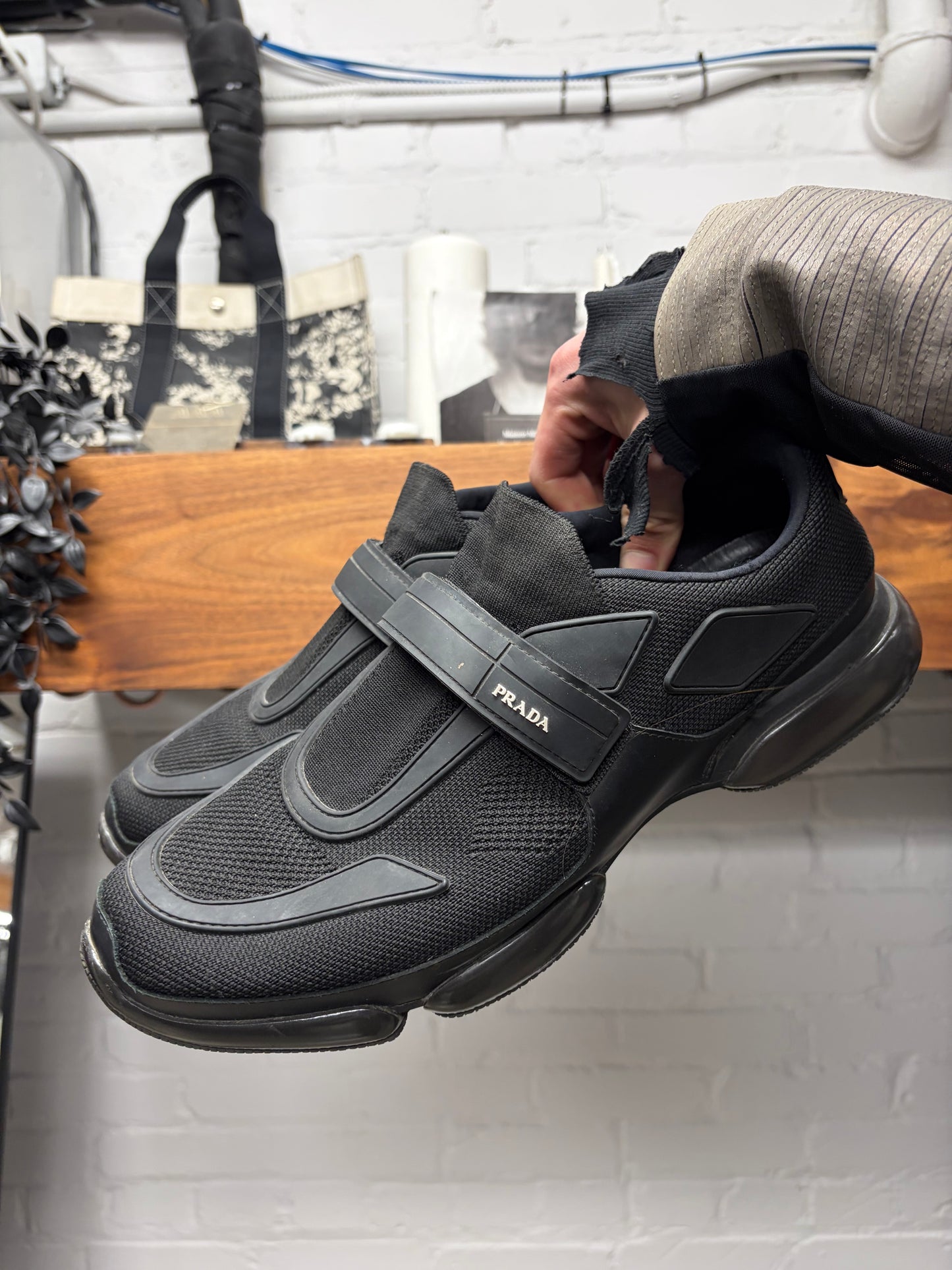 Prada ‘Cloudburst’ Black Low Top Sneakers