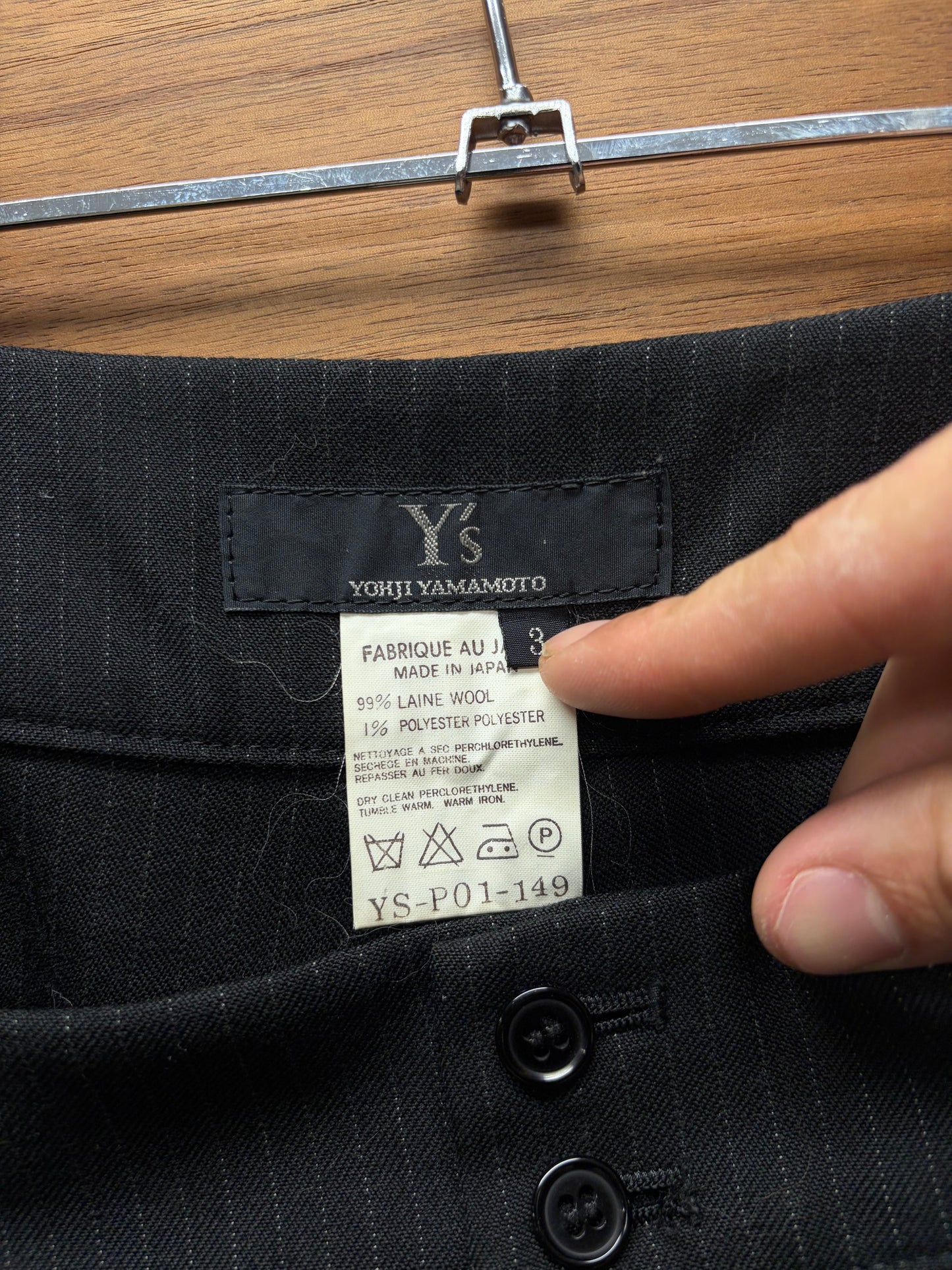 Vintage Yohji Yamamoto ‘Y’s’ Flared Cut Pinstripe Trousers
