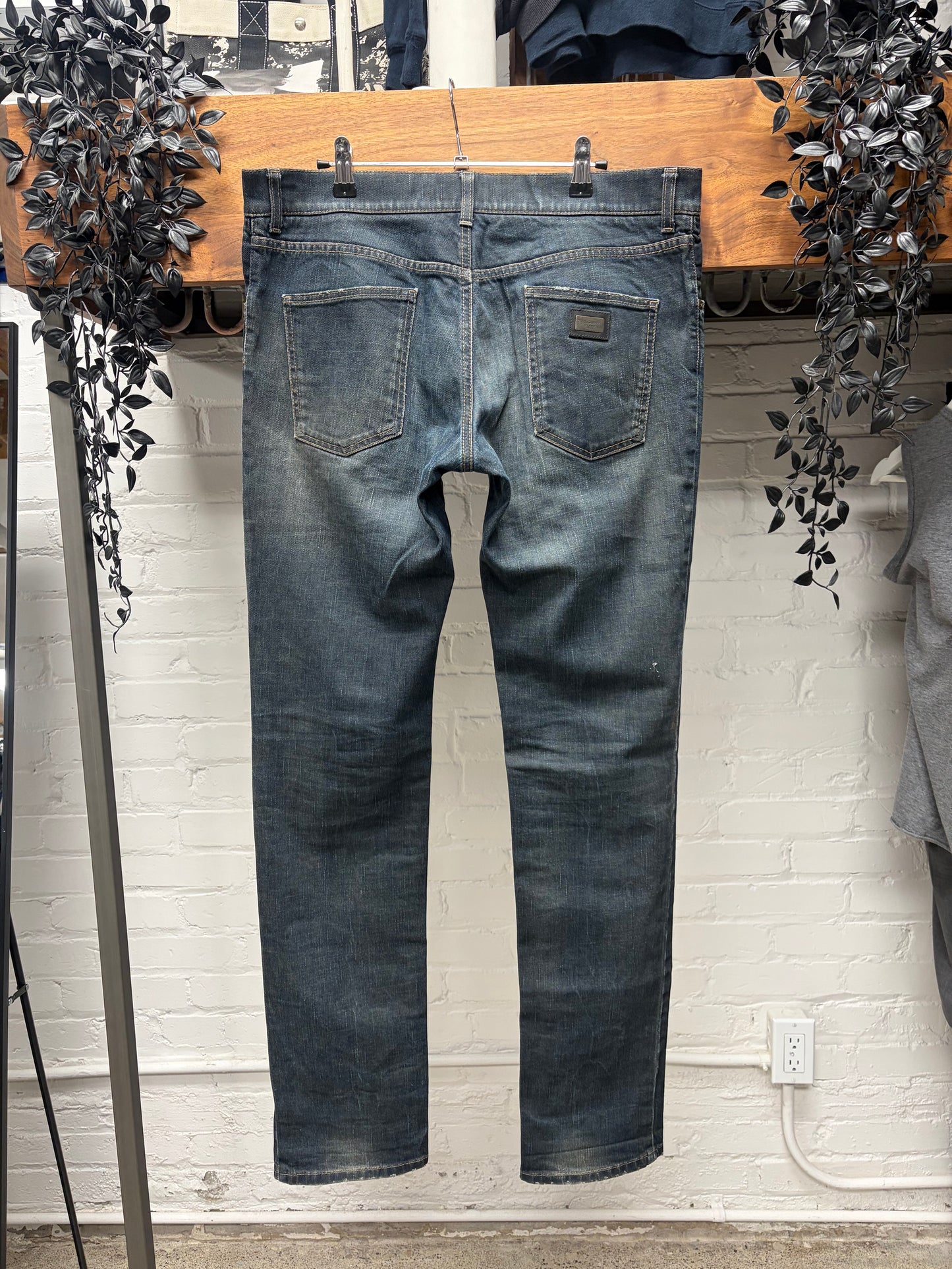 2000s Dolce & Gabbana ‘Dirt Washed’ Dark Blue Bootcut Denim