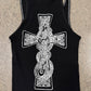 Vintage 90s Chrome Hearts Ribbed ‘Celtic Cross’ Tank Top