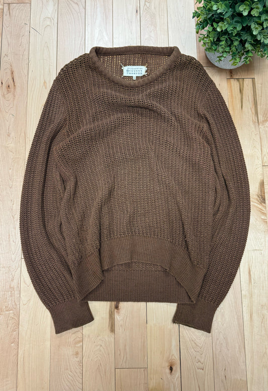 Maison Margiela Heavyweight Brown Chunky Knit Sweater