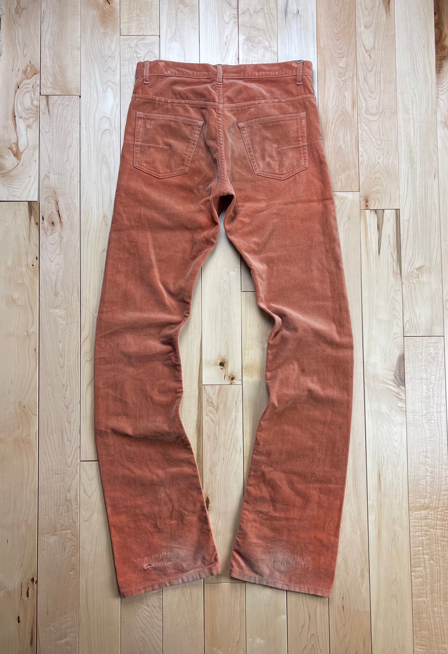 Dior Homme by Hedi Slimane Orange Corduroy Flared Pants