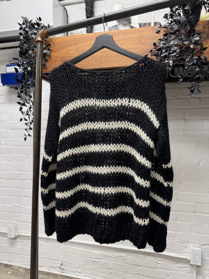 2016 Saint Laurent by Hedi Slimane ‘Loose Gauge’ Wool Striped Knit Sweater