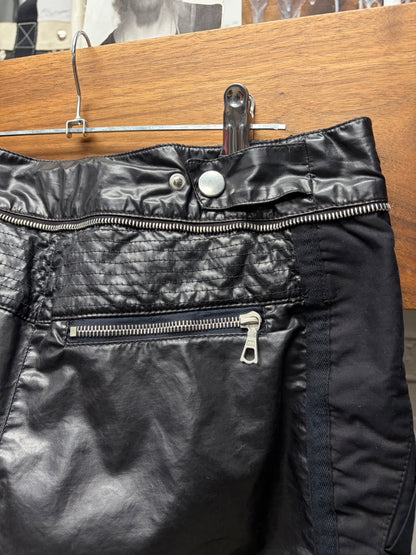 Dries Van Noten Leather Exposed Zip Skinny Biker-Knee Denim