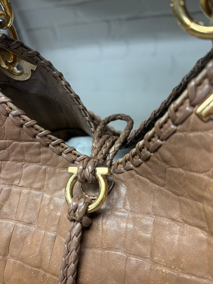 Ferragamo ‘Ganchini’ Woven Leather Shoulder Bag