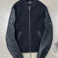 Alexander Wang Black Leather/Wool Hybrid Bomber Jacket