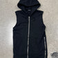 Balmain ‘Side-Zip’ Black Cotton Sleeveless Hoodie