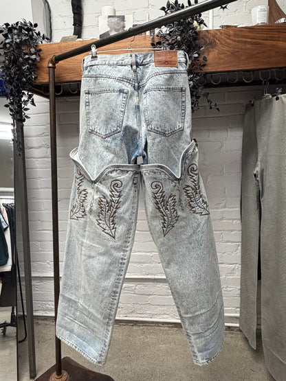 Y-Project ‘Cowboy’ Light Wash Detachable Denim