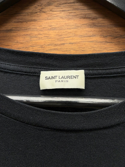 2017 Saint Laurent ‘Je T’aime’ Cursive Font Black Short Sleeve T-Shirt