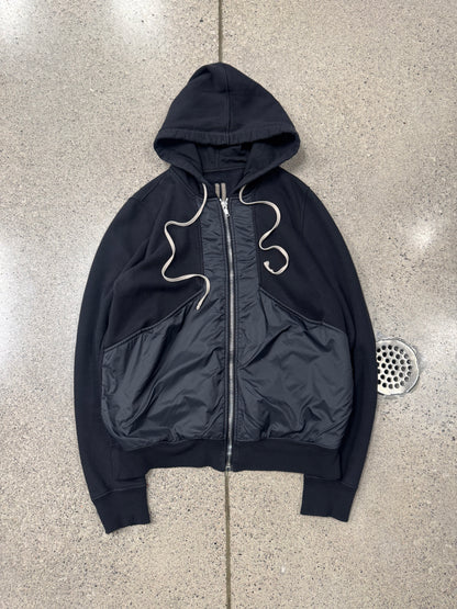 Rick Owens DRKSHDW ‘Jason’ Nylon Panelled Zip Up Hoodie