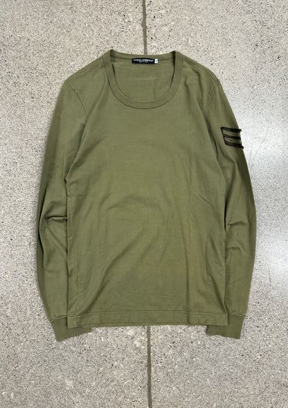 2000s Dolce & Gabbana Military Green Patch Long Sleeve