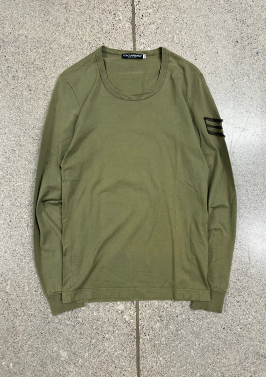 2000s Dolce & Gabbana Military Green Patch Long Sleeve