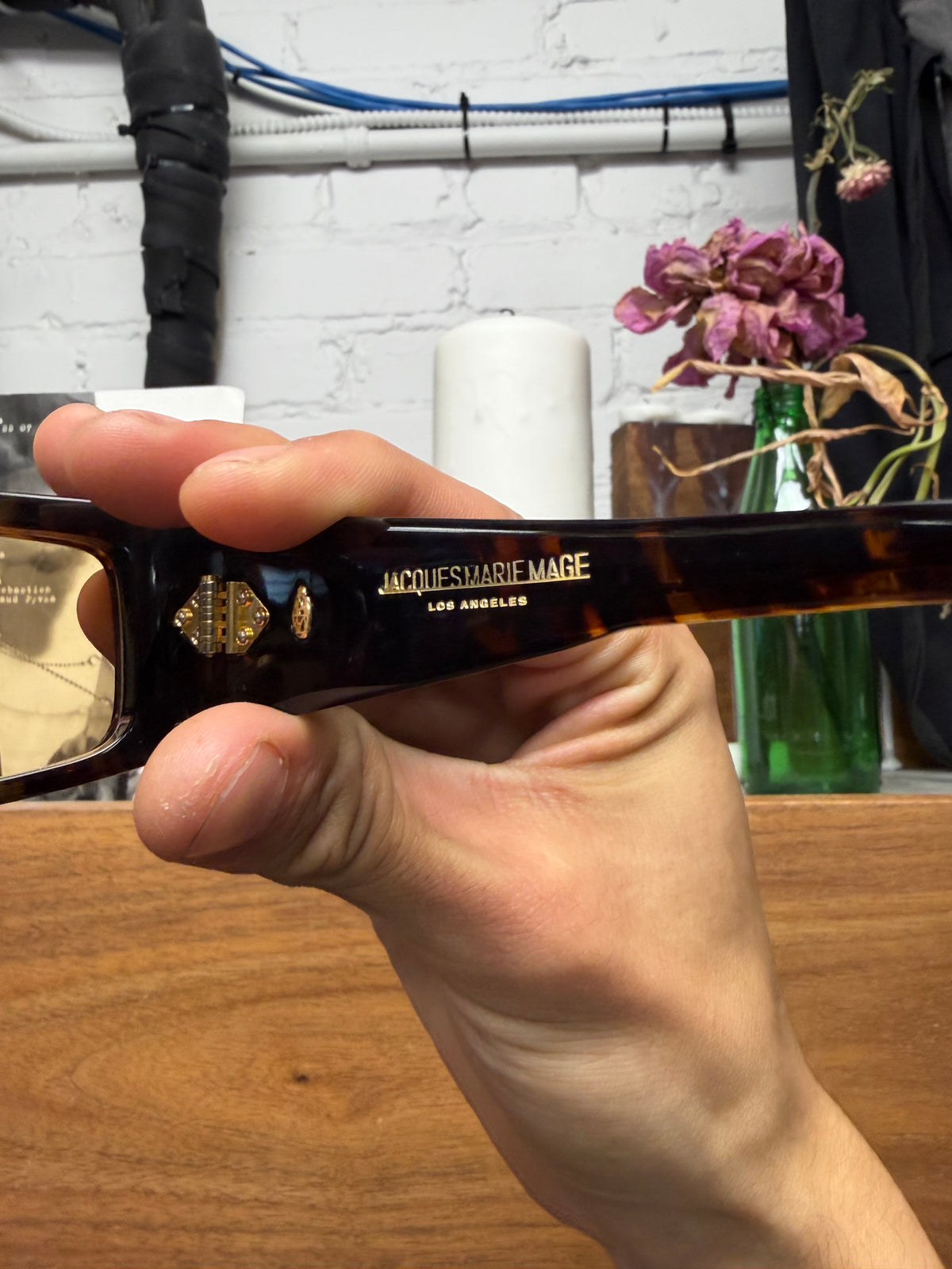 Jacques Marie Mage ‘Harrison’ Agar Tortoiseshell Sunglasses