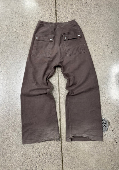 SS2022 Rick Owens ‘Strobe’ Dust Brown ‘Bela’ Wide Leg Cargos