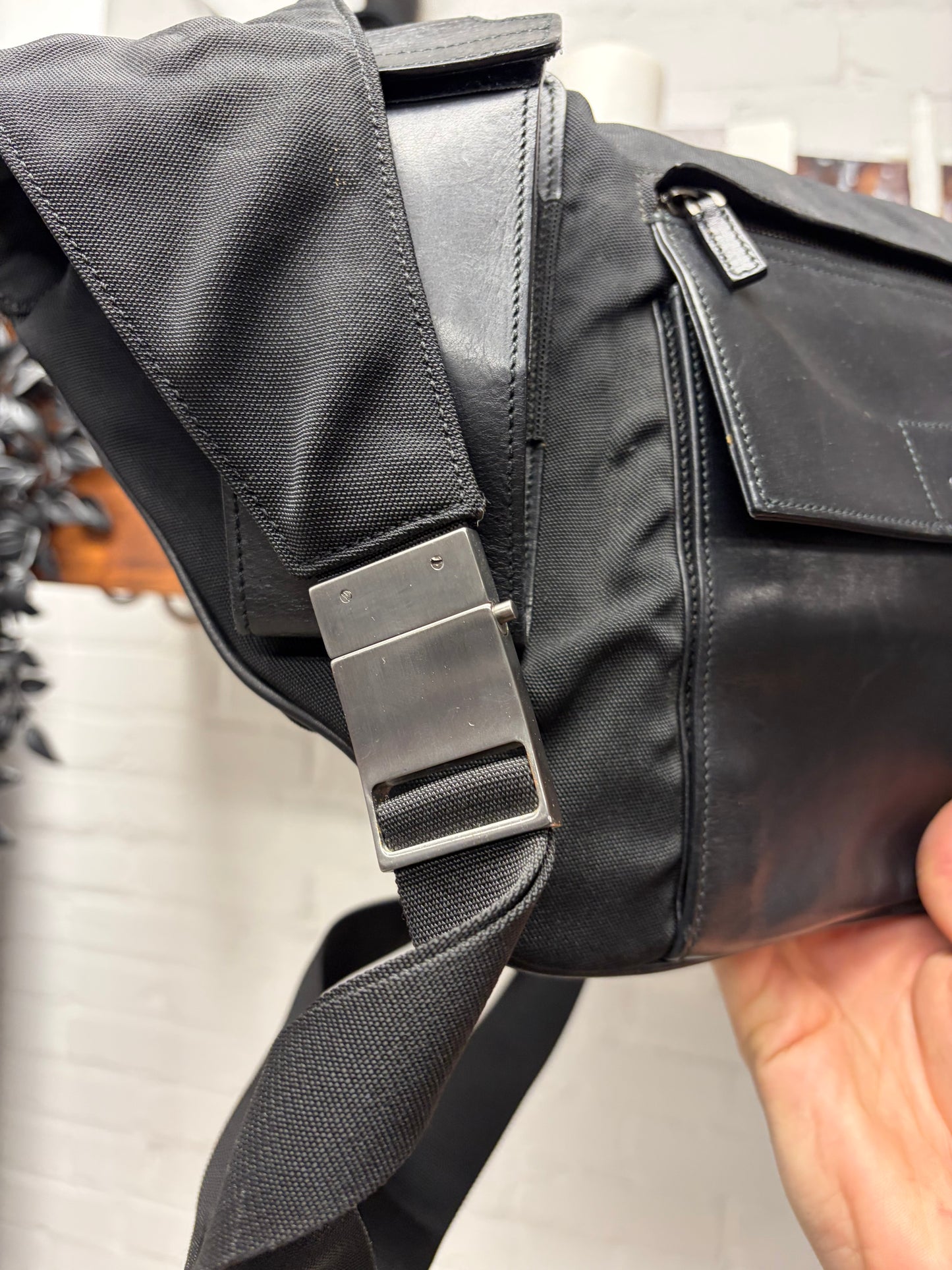 Vintage Gucci by Tom Ford ‘Body Bag’ Tactical Leather Panelled Sling Bag