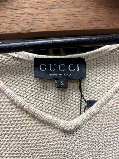 SS1995 Vintage Gucci by Tom Ford Cream White Knit Sweater Vest