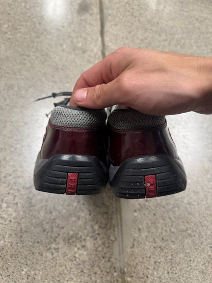 Prada ‘America’s Cup’ Red Patent Leather Low Top Sneakers