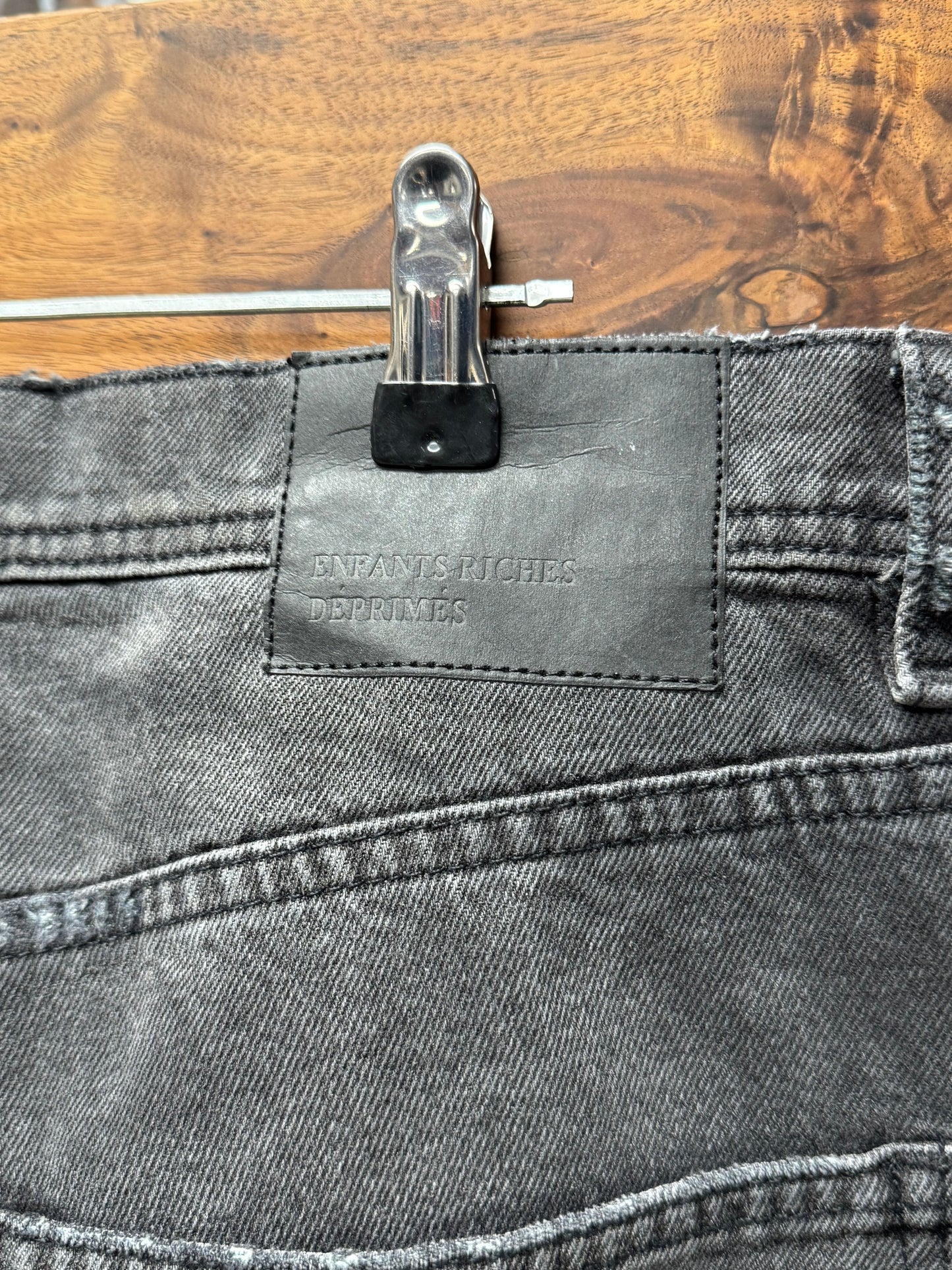AW2024 Enfants Riches Deprimes Flared Black ‘Patch Repair’ Denim