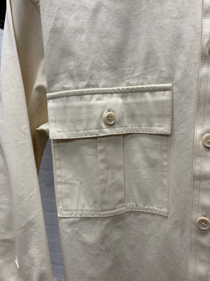 Bottega Veneta Cream White Cotton Utility Shirt
