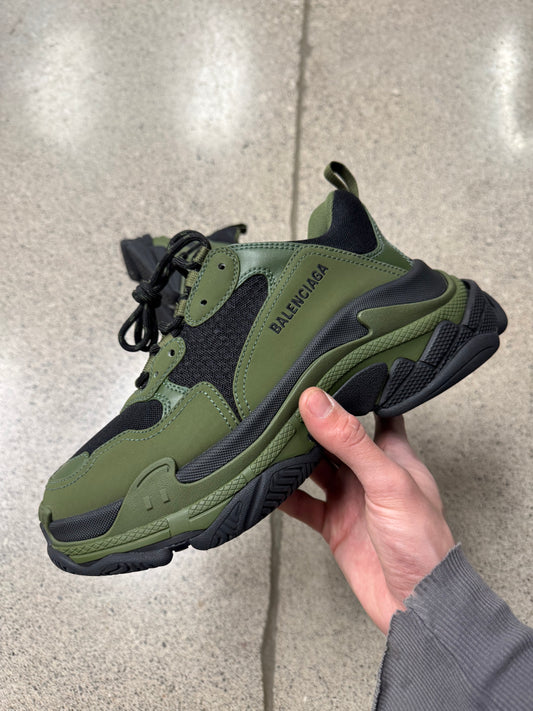 Balenciaga Triple S ‘Black Khaki’ Low Top Sneakers