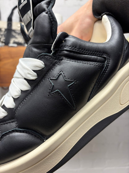 Rick Owens x Converse ‘TurboPWN’ Black Leather Low Top Sneakers