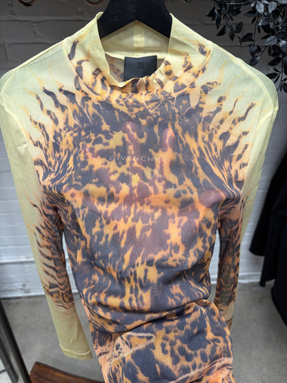 AW2021 Givenchy by Matthew Williams ‘Marble Sun’ Mesh Long Sleeve Shirt