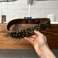 Great China Wall Studded Brass Leather Belt