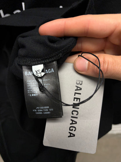2020 Balenciaga ‘Simple Logo’ Black Oversized T-Shirt