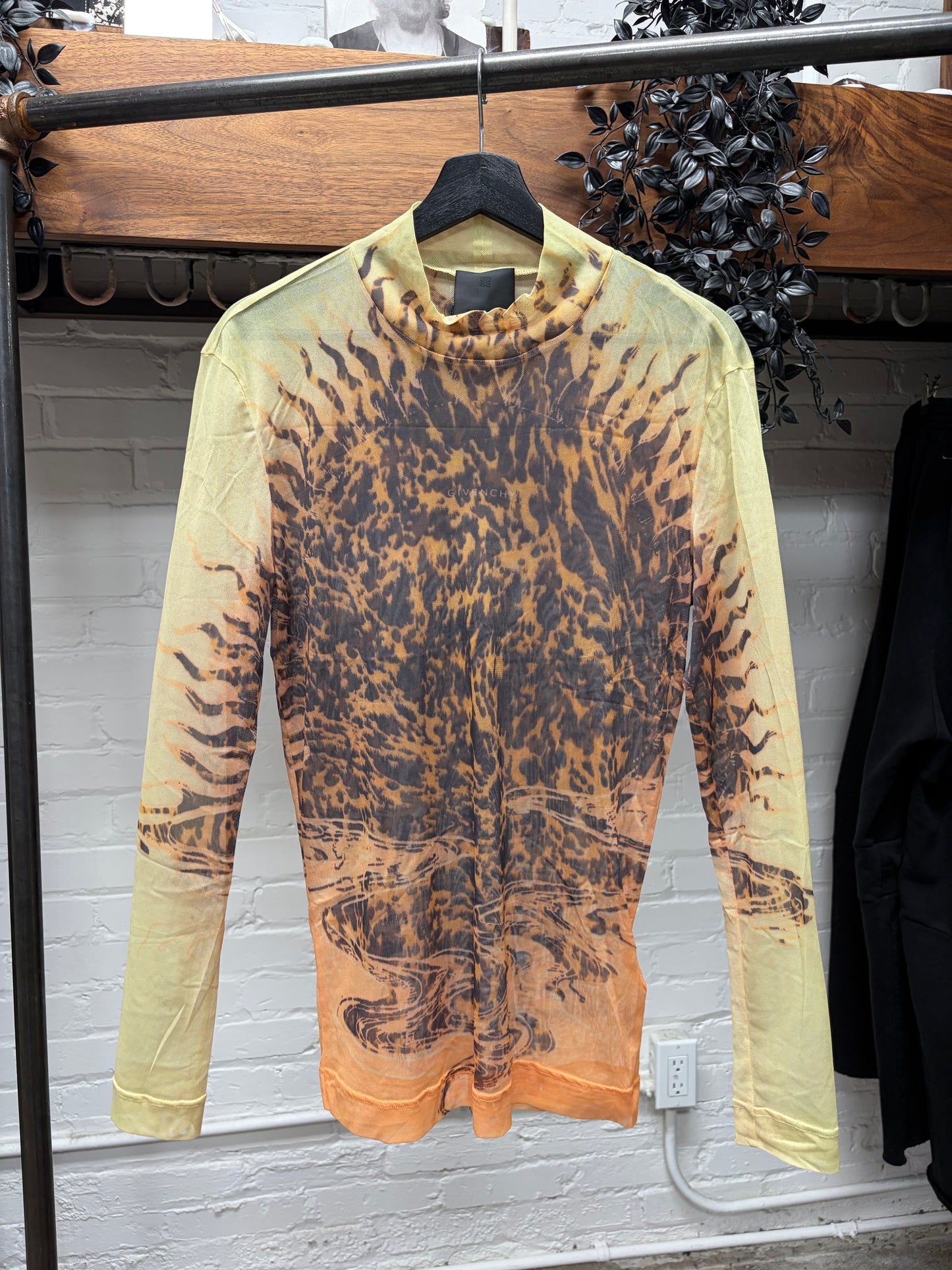 AW2021 Givenchy by Matthew Williams ‘Marble Sun’ Mesh Long Sleeve Shirt