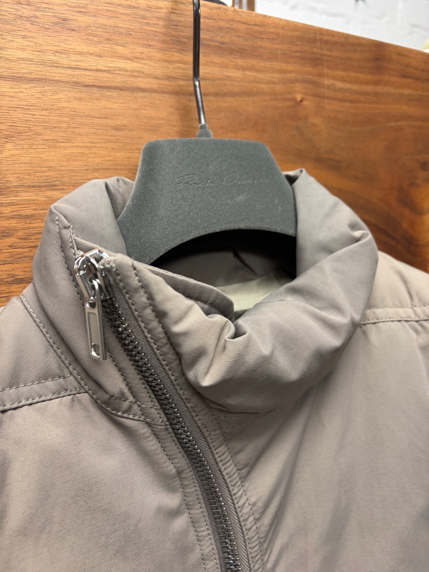 AW2017 Rick Owens ‘Glitter’ Mollino Zip Dust Brown Puffer Jacket