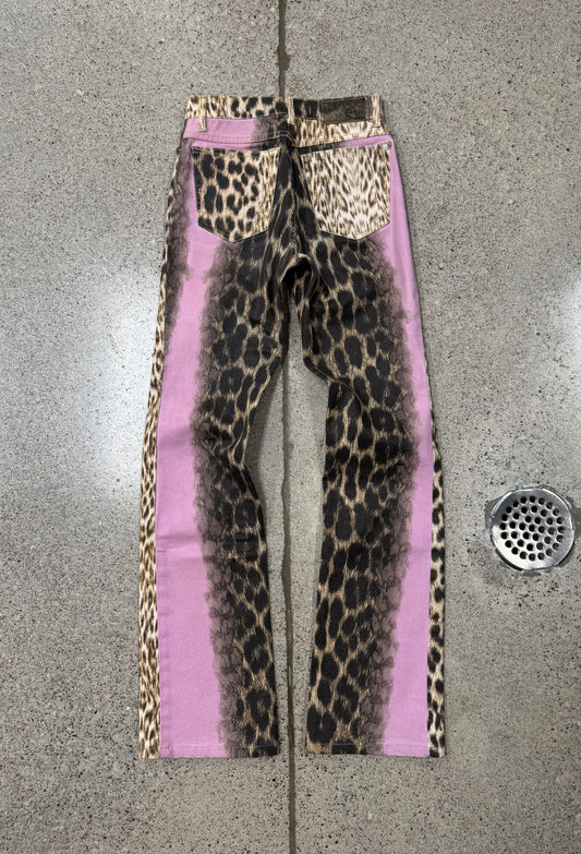 Roberto Cavalli Pink Leopard Print Denim