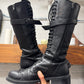 Ann Demeulemeester ‘Danny’ Knee High Calfskin Leather Combat Boots