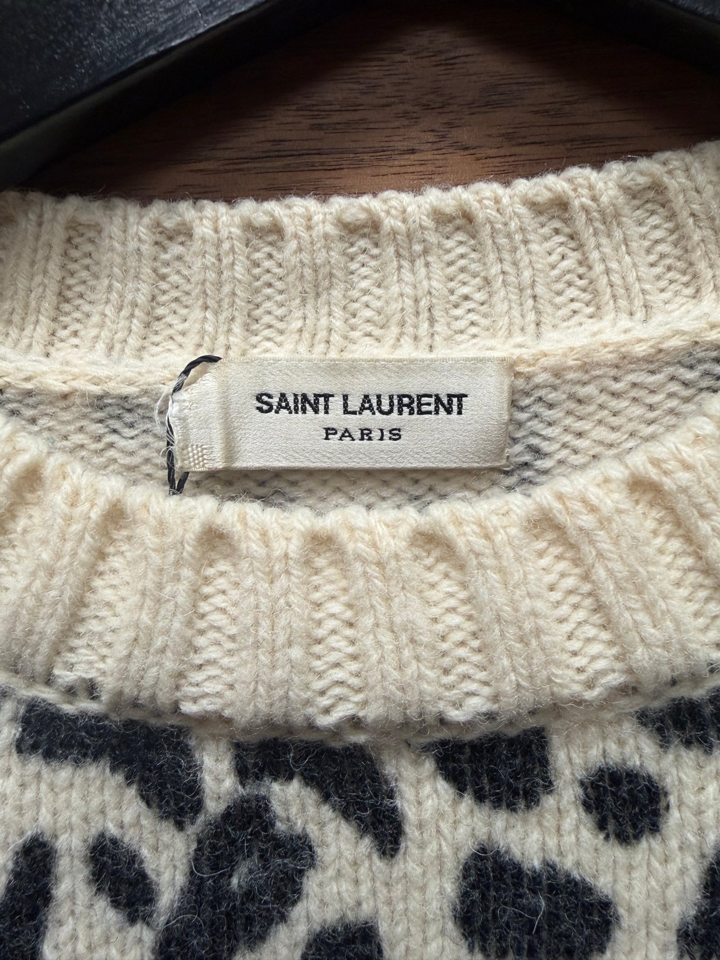 AW2016 Saint Laurent by Hedi Slimane ‘Leopard Print’ Wool Knit Sweater