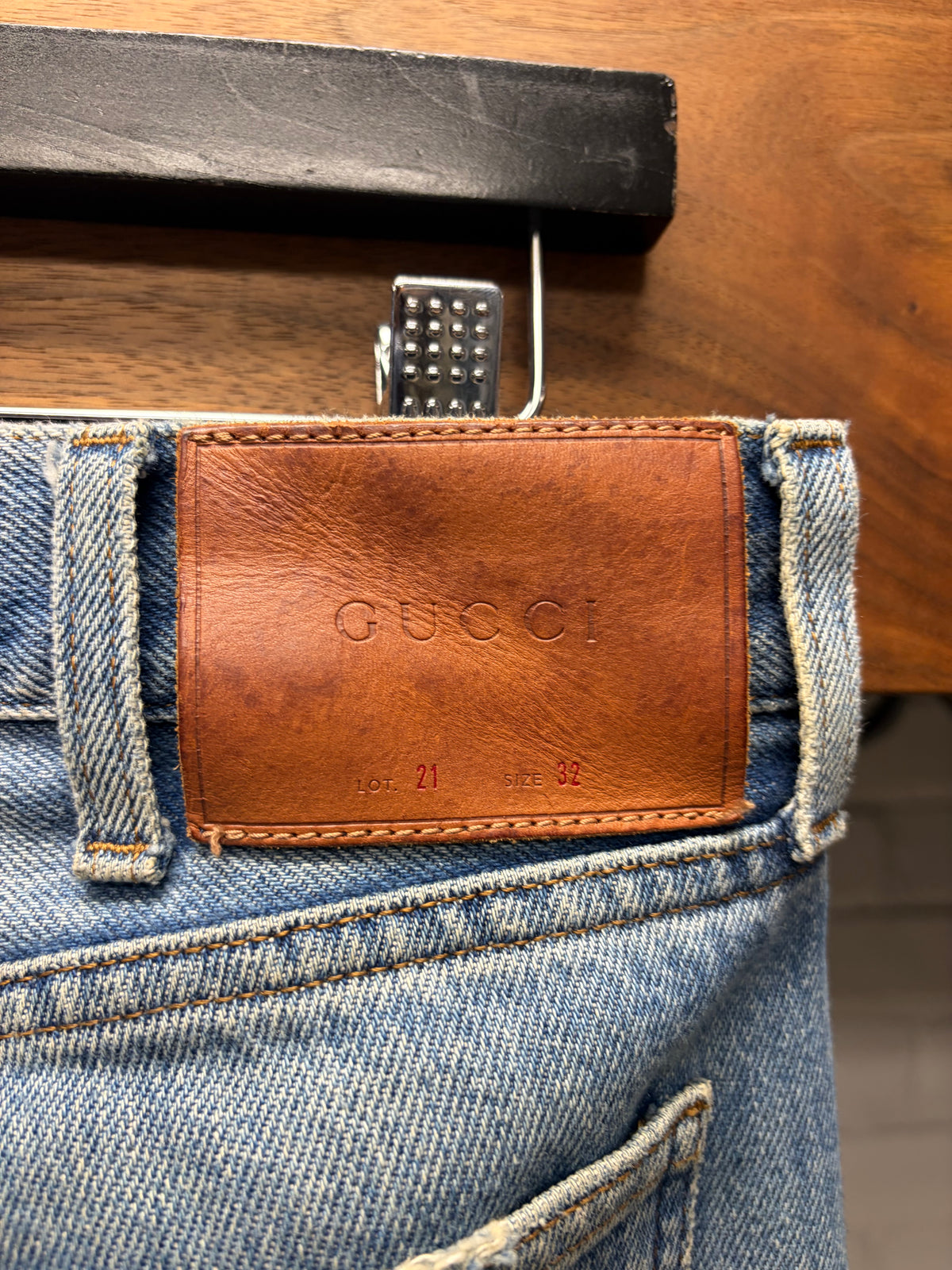 Gucci Dirt Washed Blue Bootcut Denim