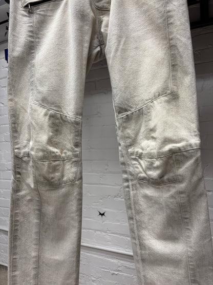 Balmain ‘Smoke Washed White’ Skinny Biker Denim