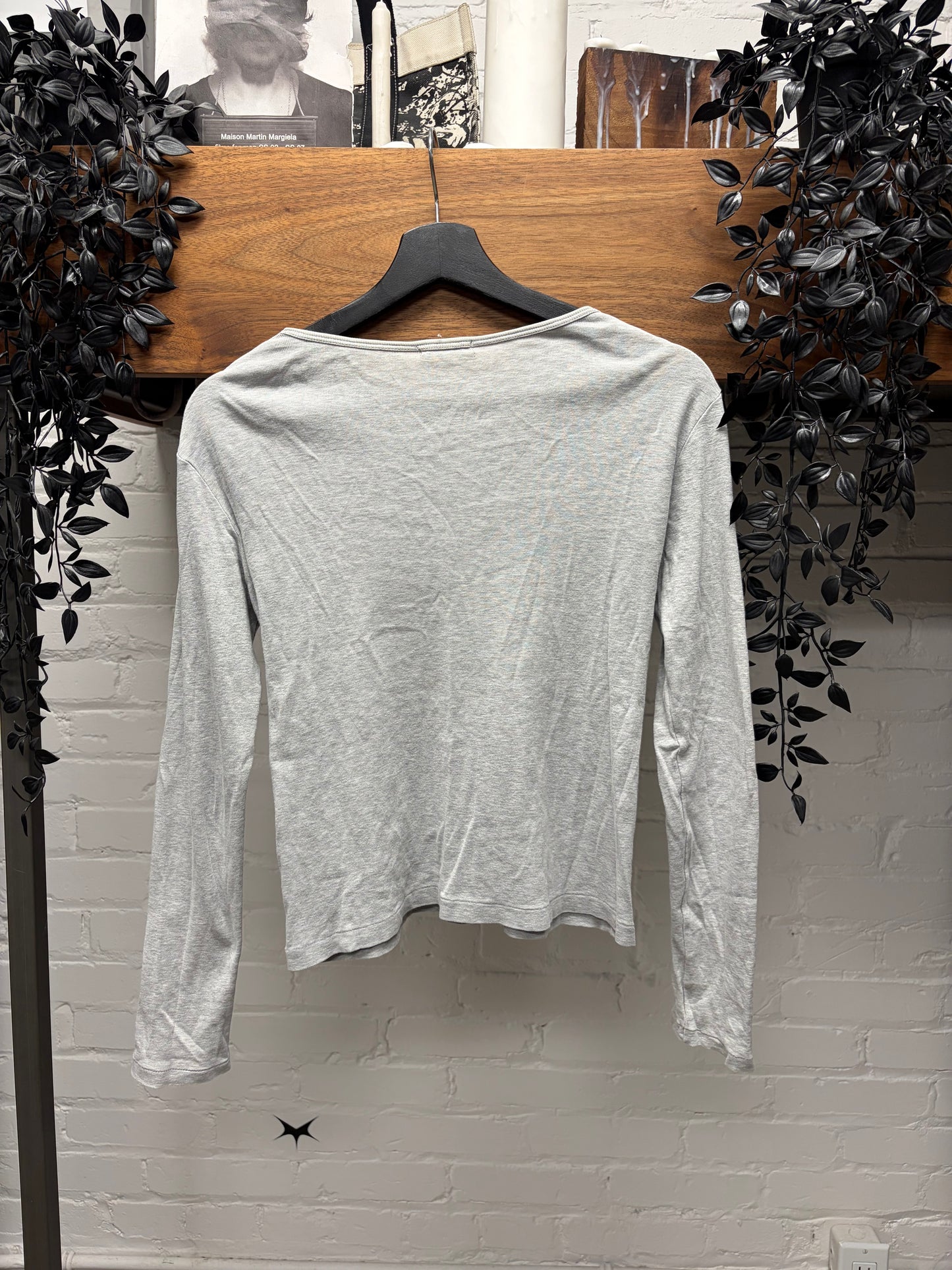 Yohji Yamamoto ‘Y’s For Living’ Ribbed Grey Cotton Long Sleeve Shirt