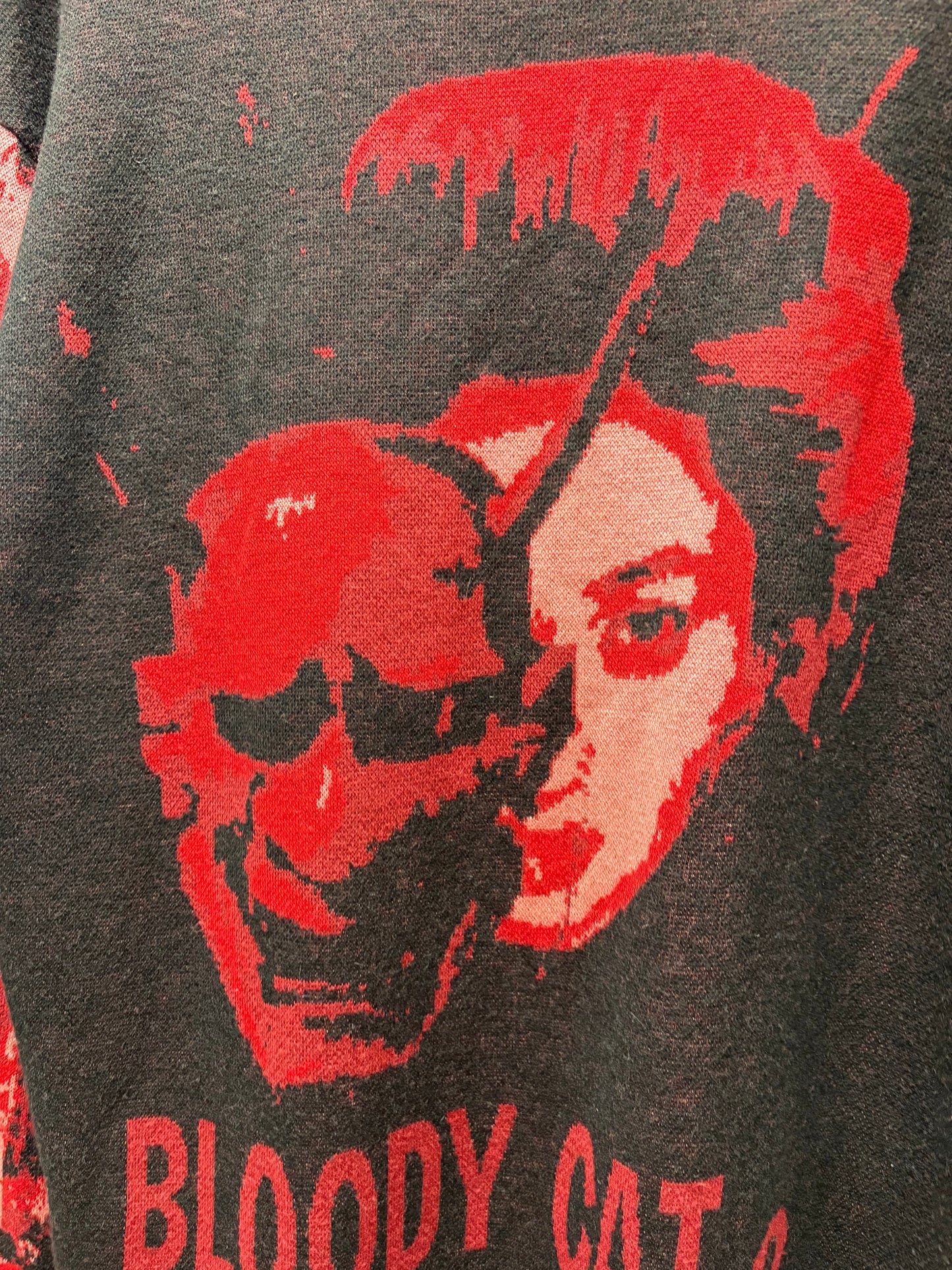 Yohji Yamamoto S’yte ‘Bloody Cat2’ Black/Red Knit Sweater