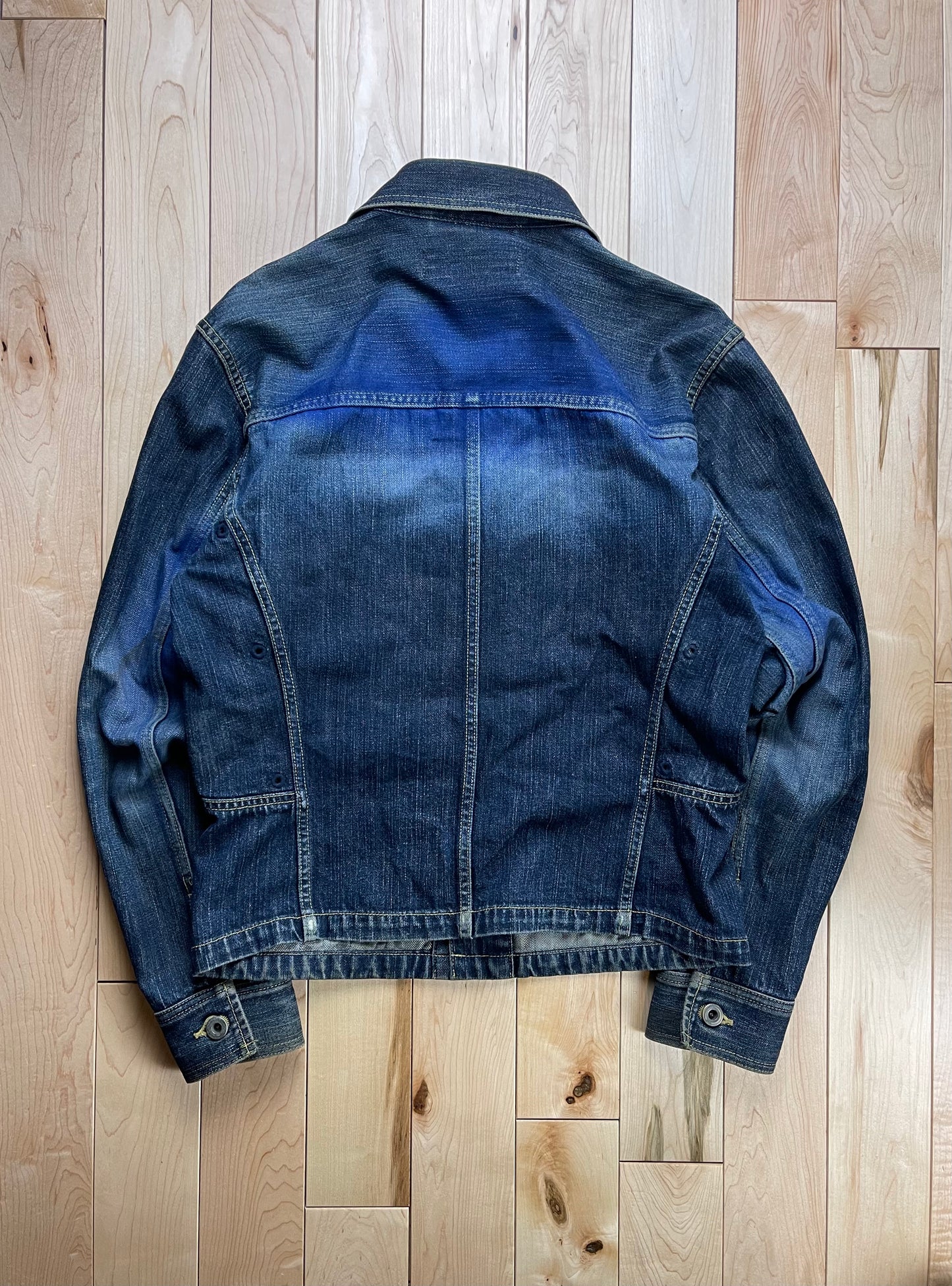 Issey Miyake Raw Overdyed Blue Denim Jacket