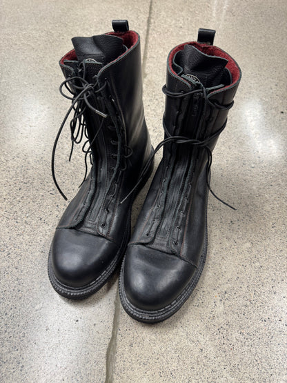 Stone Island x Diemme Black Leather Combat Boots