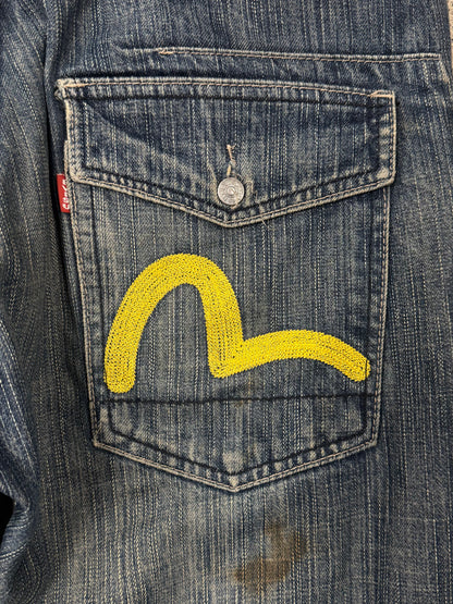 2000s Evisu ‘N02’ Buckle Back Gull Logo Denim