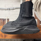 Rick Owens ‘Abstract Sole’ Black Canvas High Cut Boots