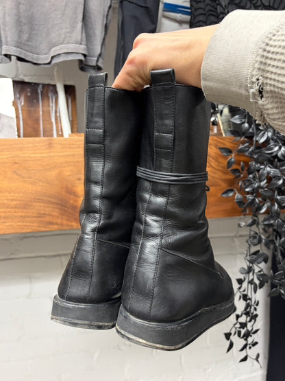 The Row ‘Patty’ Black Calfskin Leather Lace-Up Combat Boots