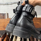 Givenchy ‘Terra’ Black Leather Buckle Combat Boots