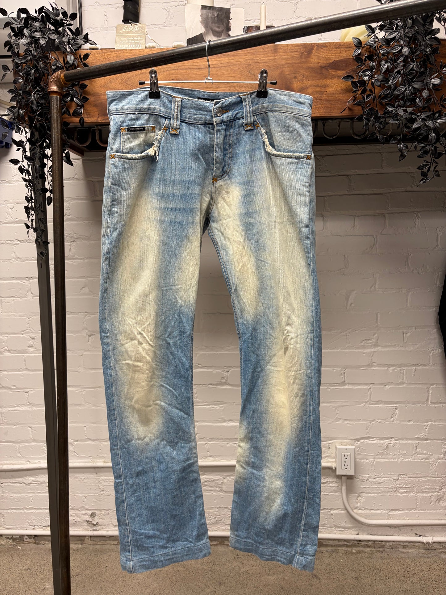 Dolce & Gabbana Bleach Washed Blue Bootcut Denim