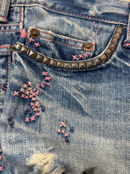 2000s Hysteric Glamour ‘Love Buzz’ Denim Mini Skirt