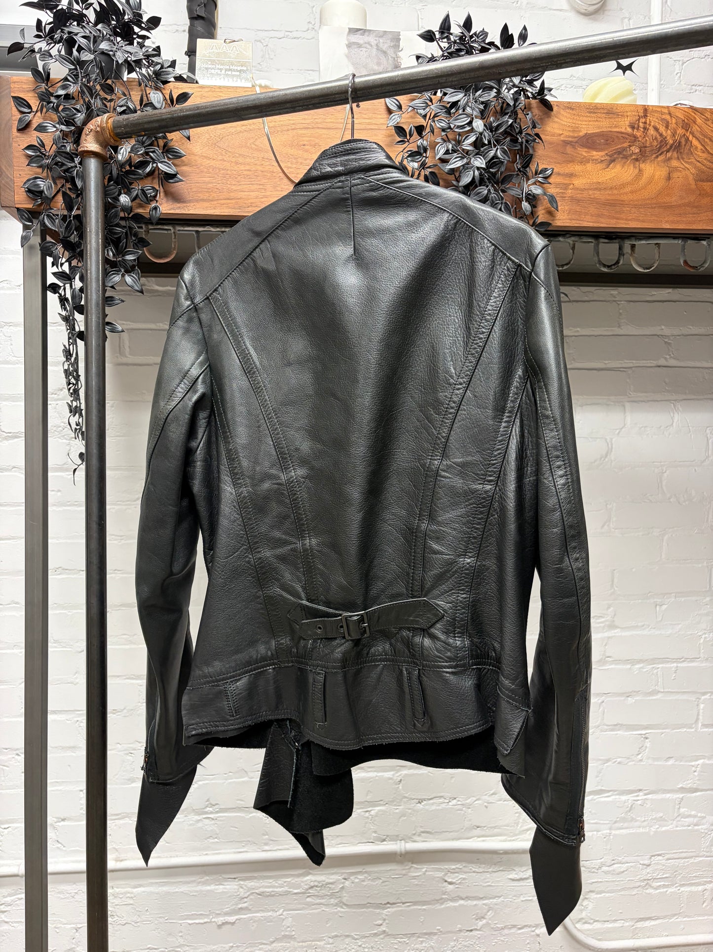 Yohji Yamamoto ‘Y’s’ Horse Leather Raw Cuff Moto-Jacket