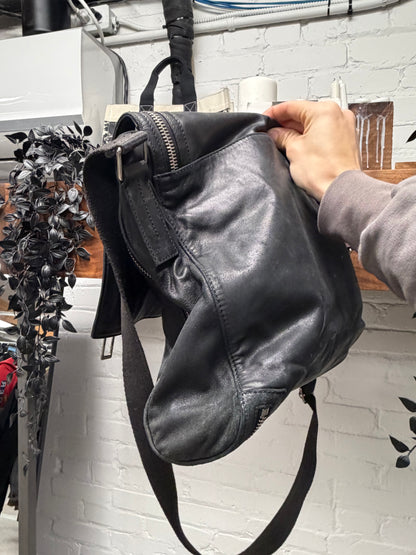 AW2005 Dior Homme by Hedi Slimane Black Lambskin Leather ‘Deville’ Side Bag